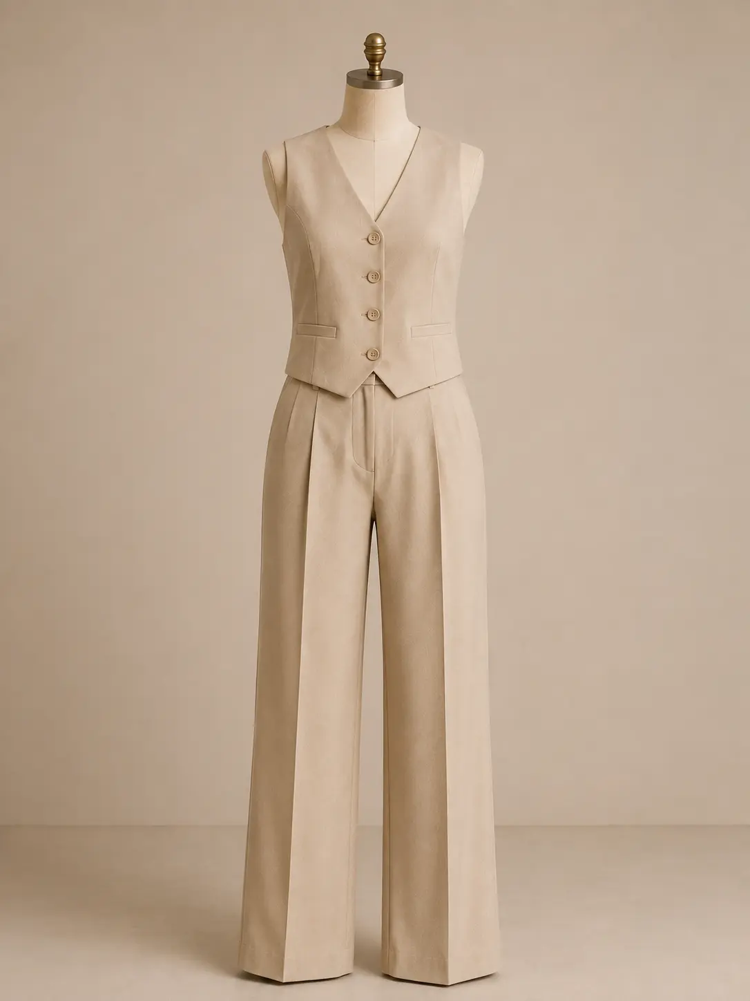 Tailored Vest & Wide-Leg Trousers Set